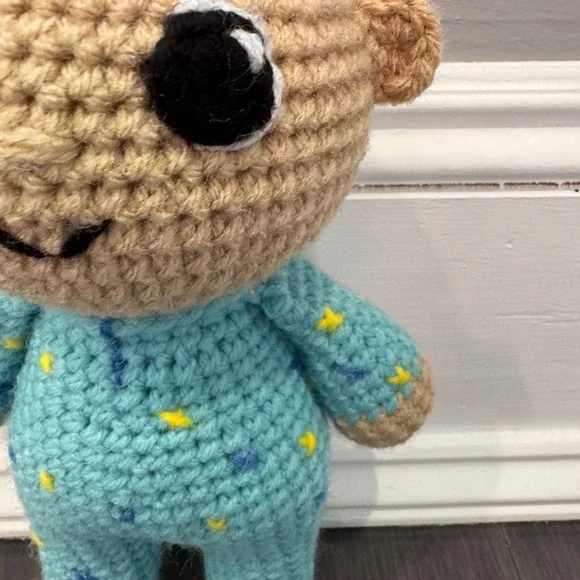 NWOT HANDMADE Cocomelon JJ Crochet Stuffed Doll Blue Outfit and Yellow Accents - Picture 2 of 5